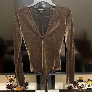 Express Women's Metallic Brown Bodysuit